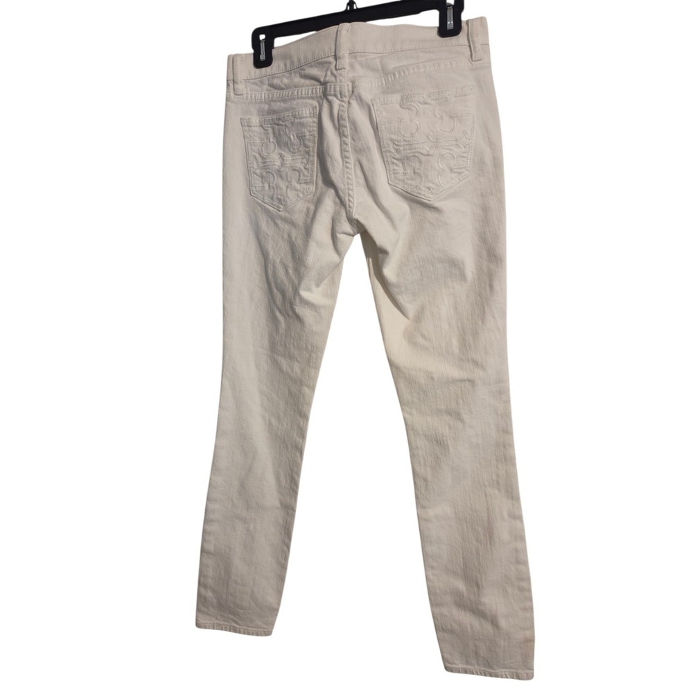 Tory Burch white Super Skinny denim embroidered pocket jeans, size 29. - Picture 3 of 6